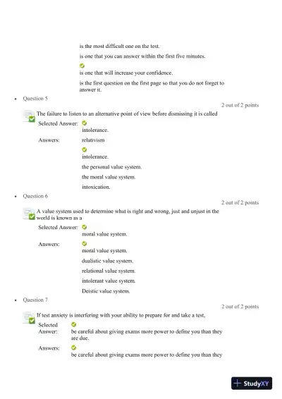 Liberty University CLST 100 Quiz 3 Complete Solutions Correct Answers Key - Page 4 preview image