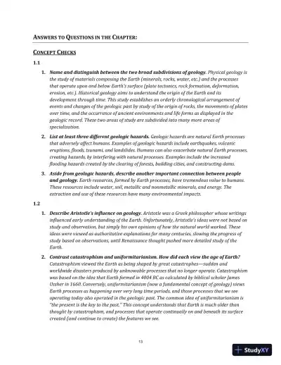 Solution Manual for Earth: An Introduction to Physical Geology, 12th Edition - Page 14 preview image