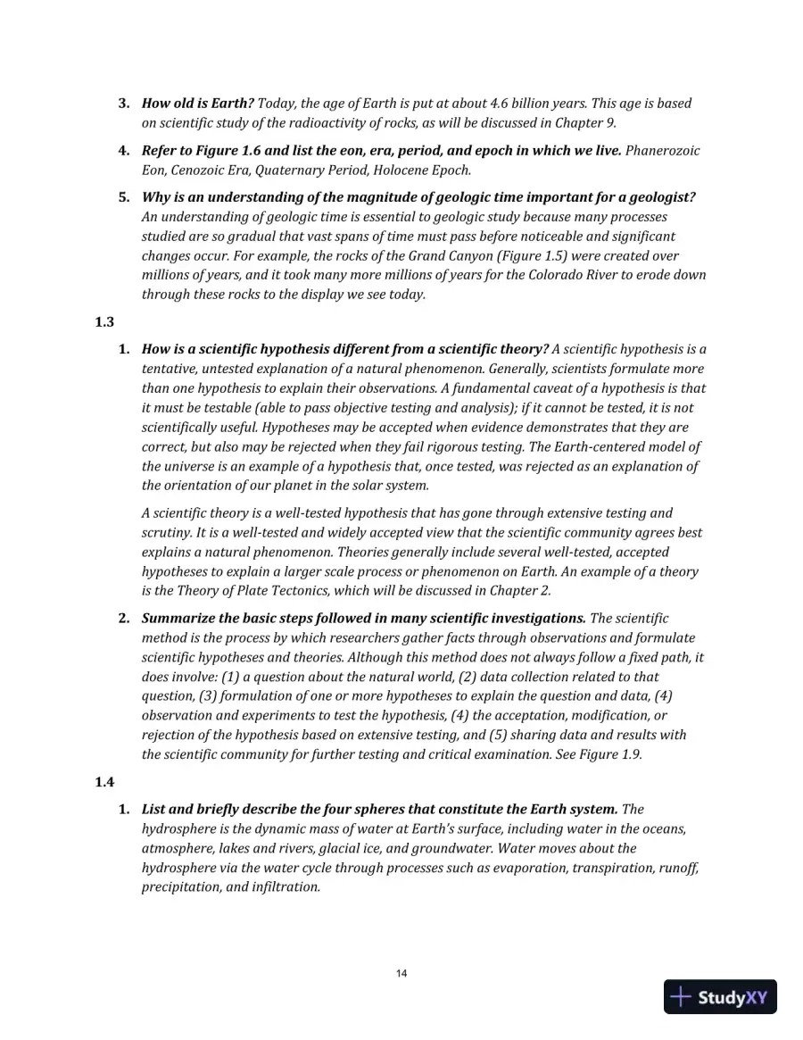Solution Manual for Earth: An Introduction to Physical Geology, 12th Edition, page 15