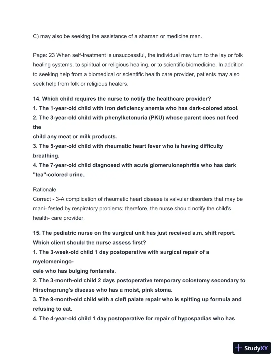 2024-2025 HESI A2 Critical Thinking with Answers (124 Solved Questions), page 15