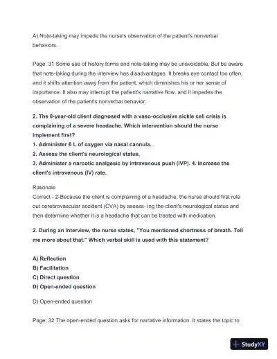 2024-2025 HESI A2 Critical Thinking with Answers (124 Solved Questions) - Page 3 preview image