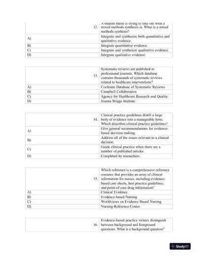 Test Bank for Polit & Beck Canadian Essentials of Nursing Research, 4th Edition (Chapters 1-18) - Page 13 preview image