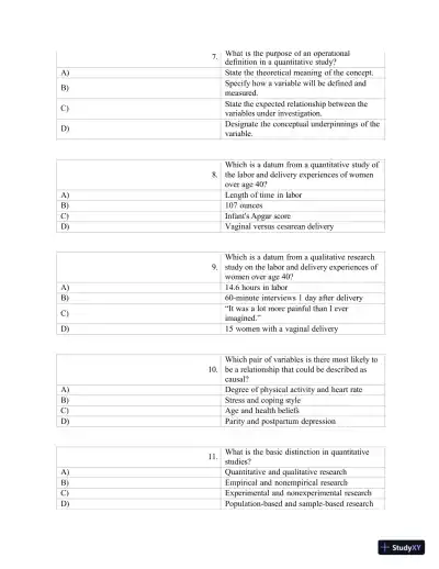 Test Bank for Polit & Beck Canadian Essentials of Nursing Research, 4th Edition (Chapters 1-18) - Page 17 preview image