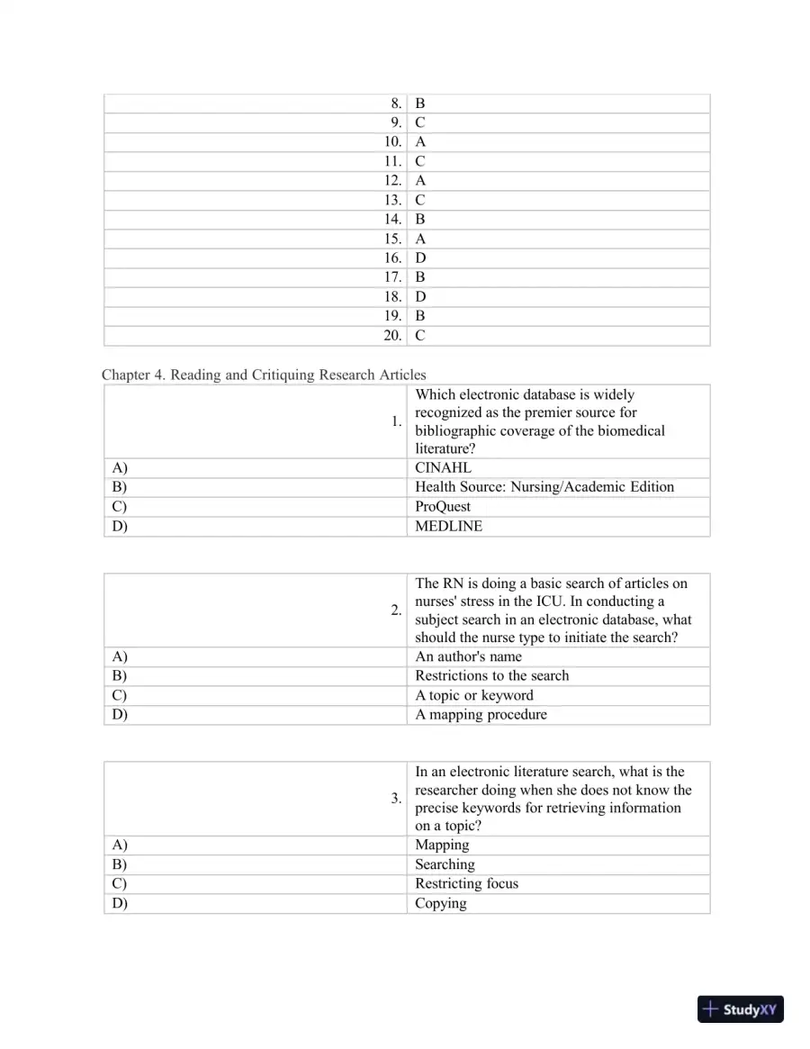 Test Bank for Polit & Beck Canadian Essentials of Nursing Research, 4th Edition (Chapters 1-18), page 20