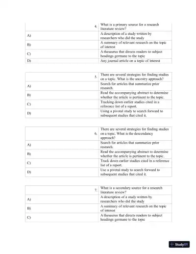 Test Bank for Polit & Beck Canadian Essentials of Nursing Research, 4th Edition (Chapters 1-18) - Page 21 preview image