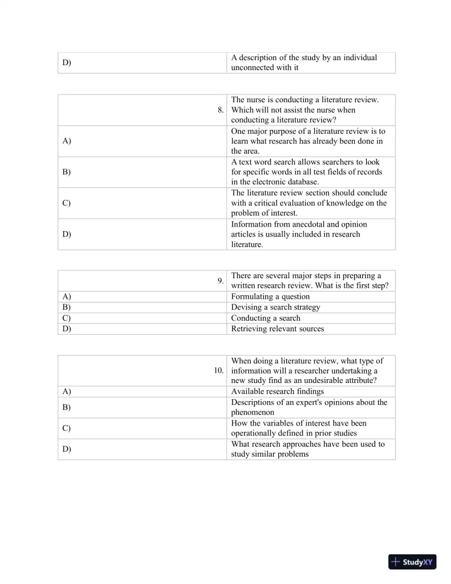 Test Bank for Polit & Beck Canadian Essentials of Nursing Research, 4th Edition (Chapters 1-18), page 22