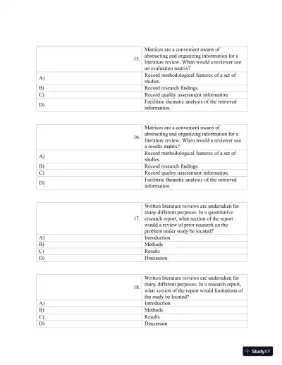 Test Bank for Polit & Beck Canadian Essentials of Nursing Research, 4th Edition (Chapters 1-18) - Page 24 preview image