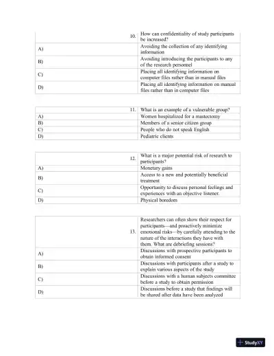 Test Bank for Polit & Beck Canadian Essentials of Nursing Research, 4th Edition (Chapters 1-18) - Page 28 preview image