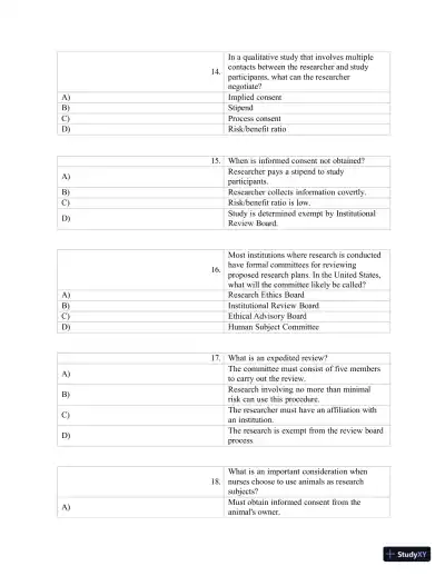 Test Bank for Polit & Beck Canadian Essentials of Nursing Research, 4th Edition (Chapters 1-18) - Page 29 preview image