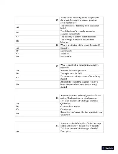 Test Bank for Polit & Beck Canadian Essentials of Nursing Research, 4th Edition (Chapters 1-18) - Page 7 preview image