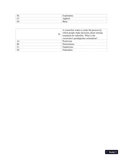 Test Bank for Polit & Beck Canadian Essentials of Nursing Research, 4th Edition (Chapters 1-18) - Page 8 preview image