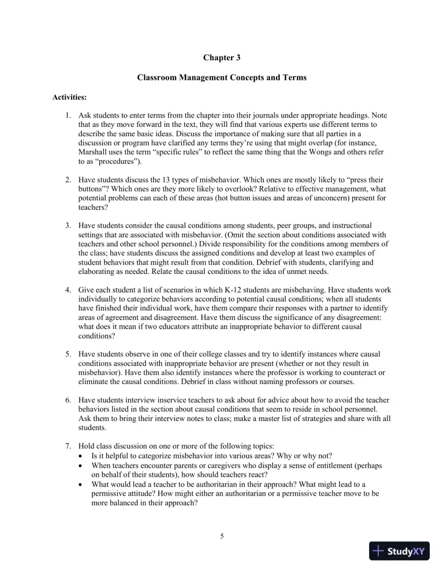 Building Classroom Management: Methods and Models, 12th Edition Test Bank, page 11