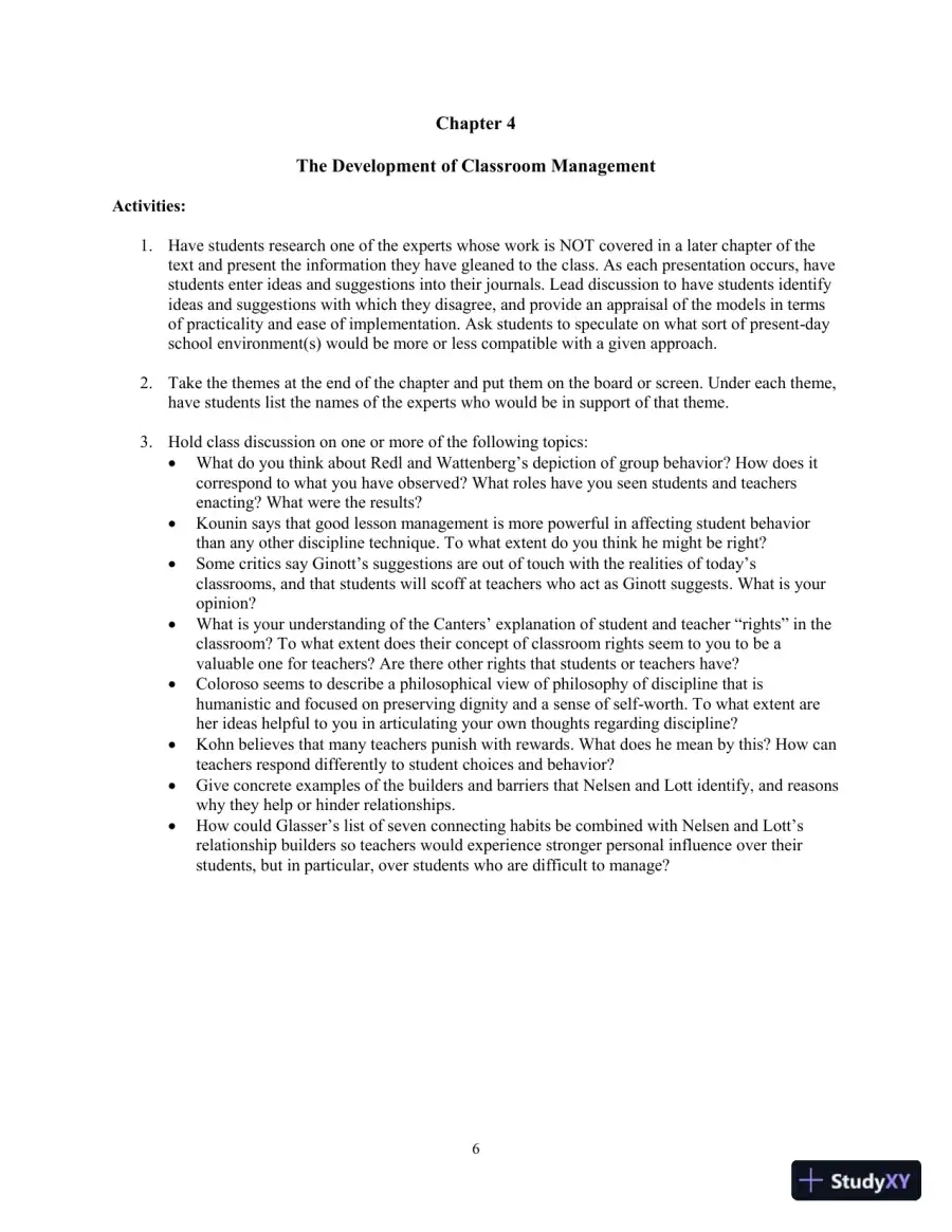 Building Classroom Management: Methods and Models, 12th Edition Test Bank, page 12
