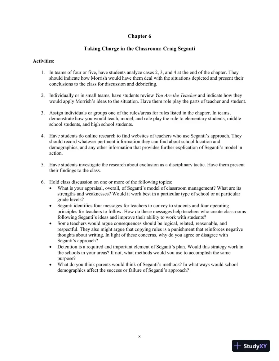 Building Classroom Management: Methods and Models, 12th Edition Test Bank, page 14