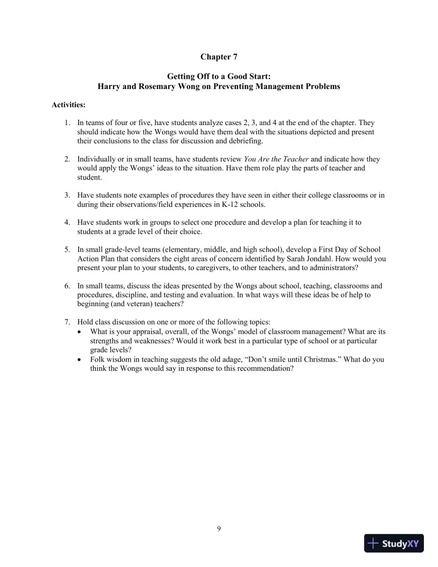 Building Classroom Management: Methods and Models, 12th Edition Test Bank, page 15
