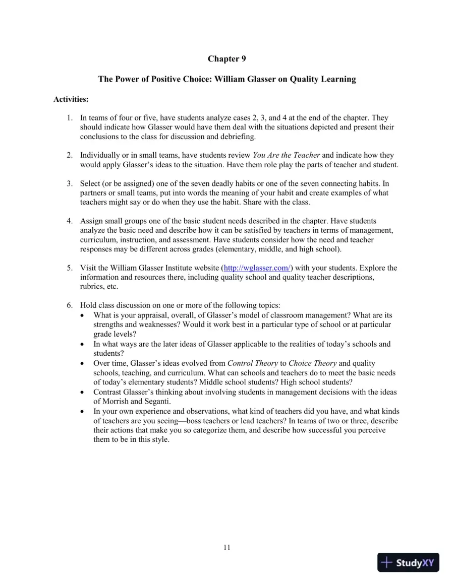 Building Classroom Management: Methods and Models, 12th Edition Test Bank, page 17