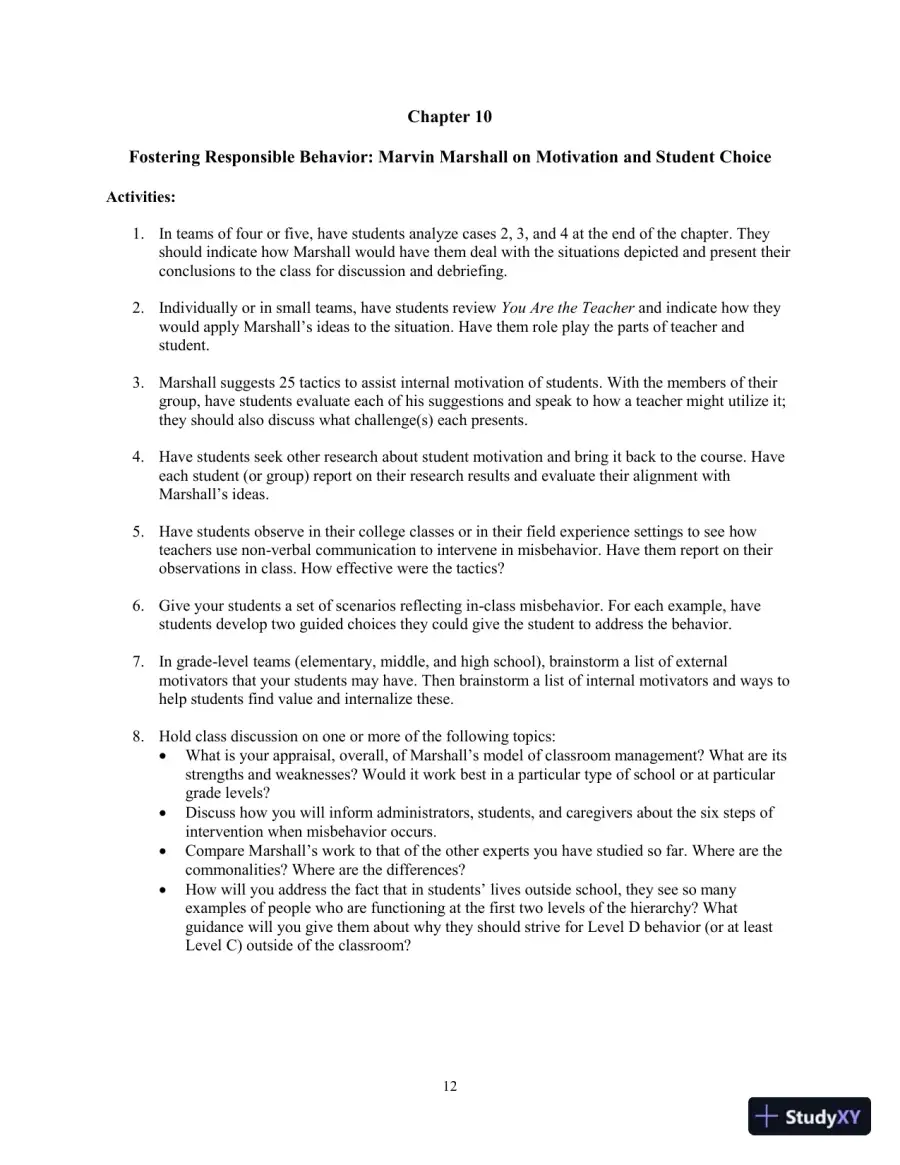 Building Classroom Management: Methods and Models, 12th Edition Test Bank, page 18