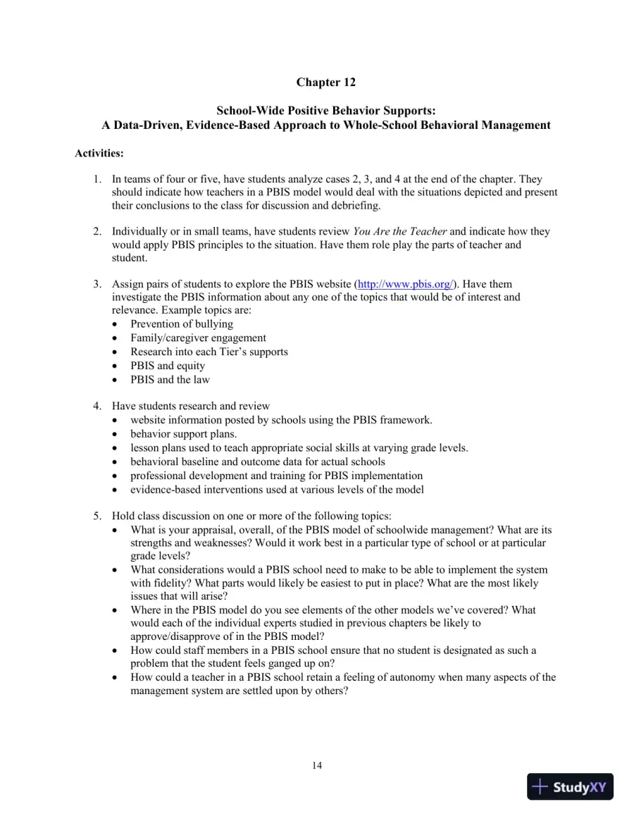 Building Classroom Management: Methods and Models, 12th Edition Test Bank, page 20