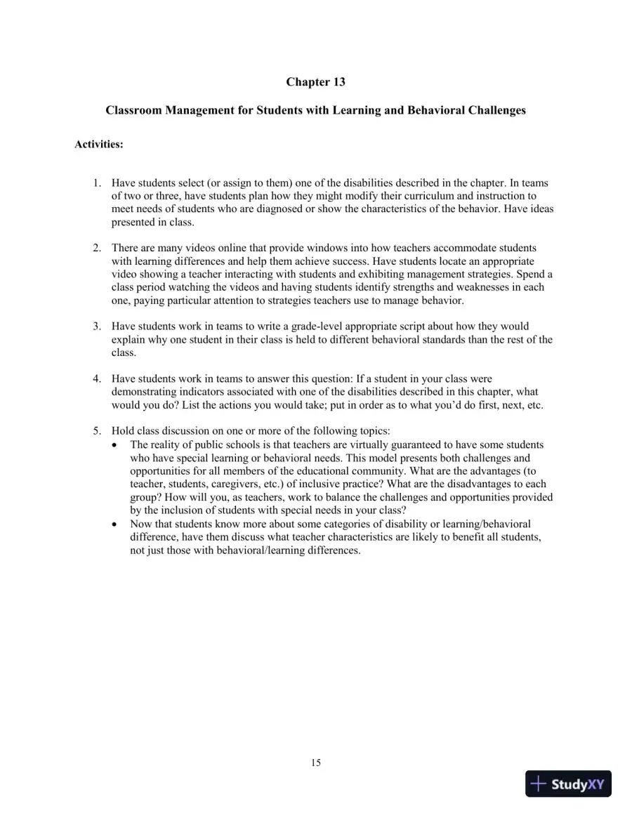 Building Classroom Management: Methods and Models, 12th Edition Test Bank, page 21