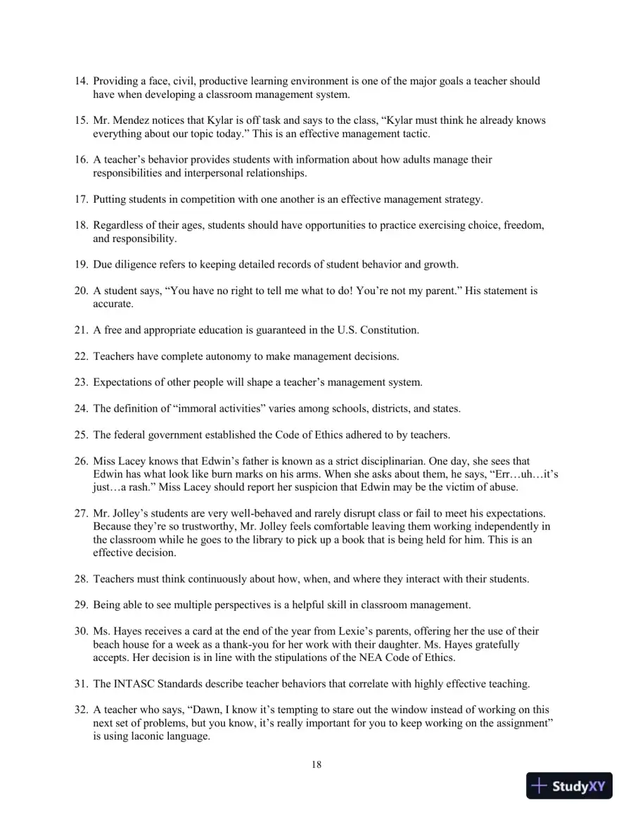 Building Classroom Management: Methods and Models, 12th Edition Test Bank, page 27