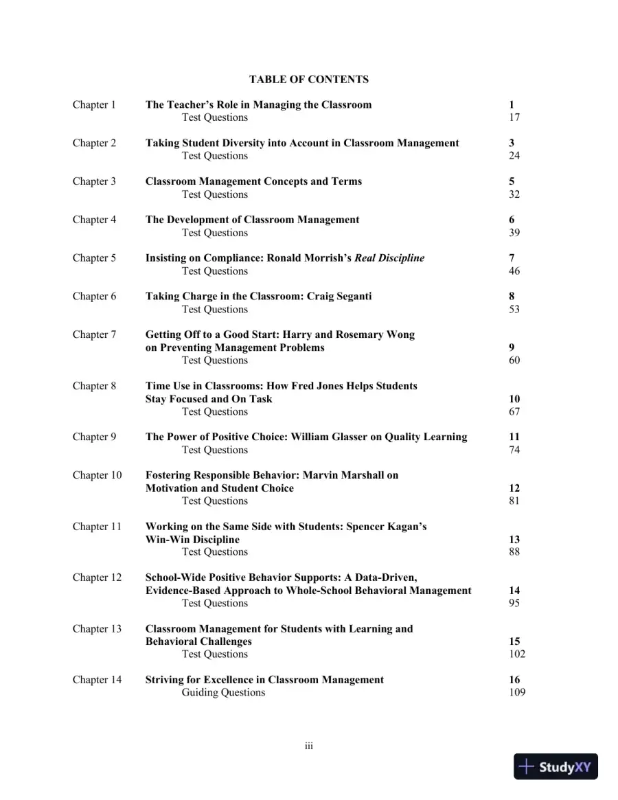 Building Classroom Management: Methods and Models, 12th Edition Test Bank, page 3