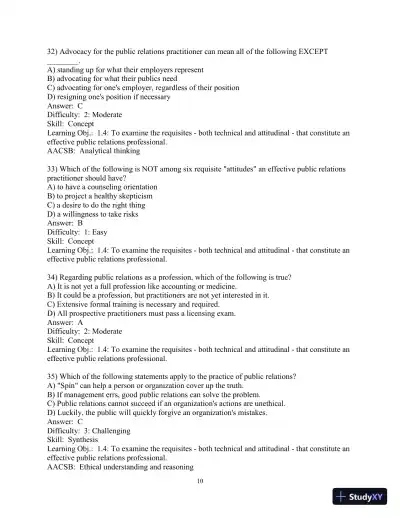 Solution Manual for Practice of Public Relations, The, 13th Edition - Page 11 preview image