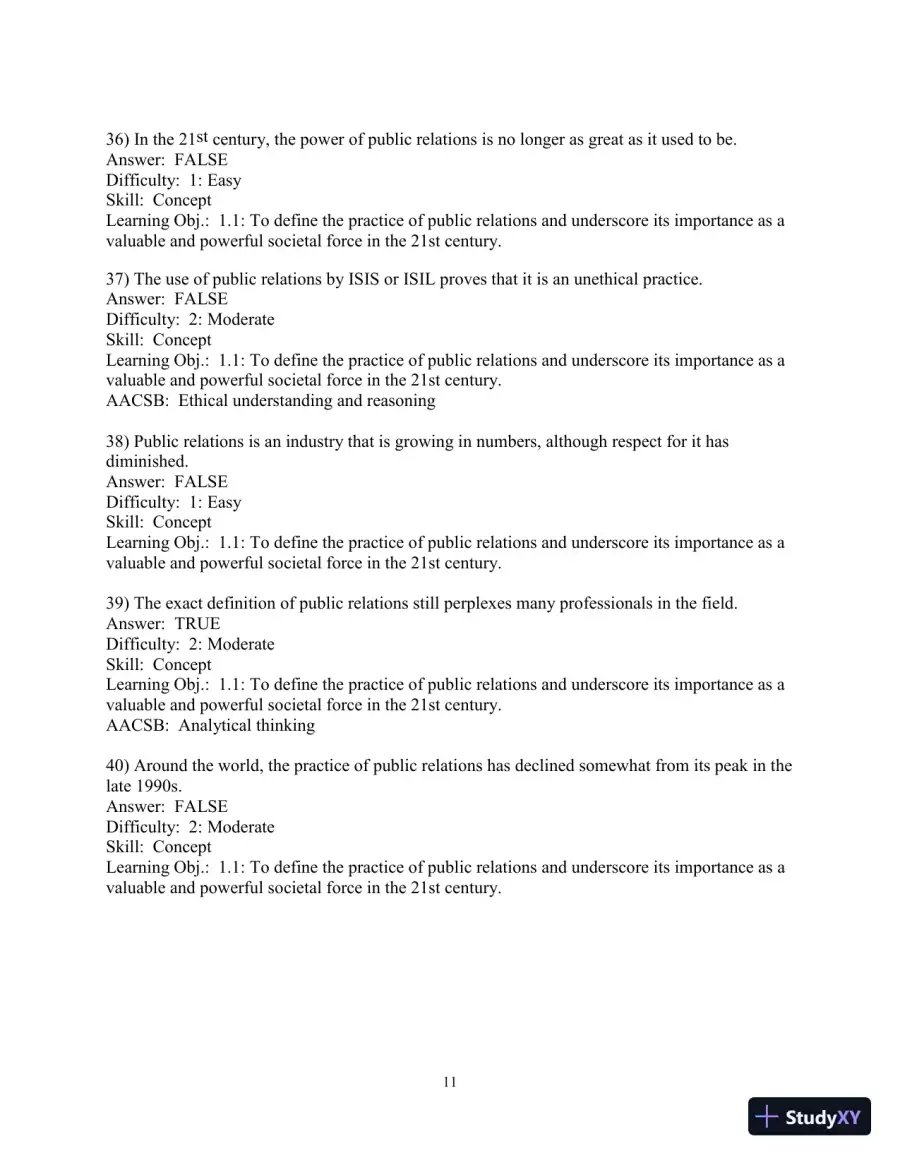 Solution Manual for Practice of Public Relations, The, 13th Edition, page 12