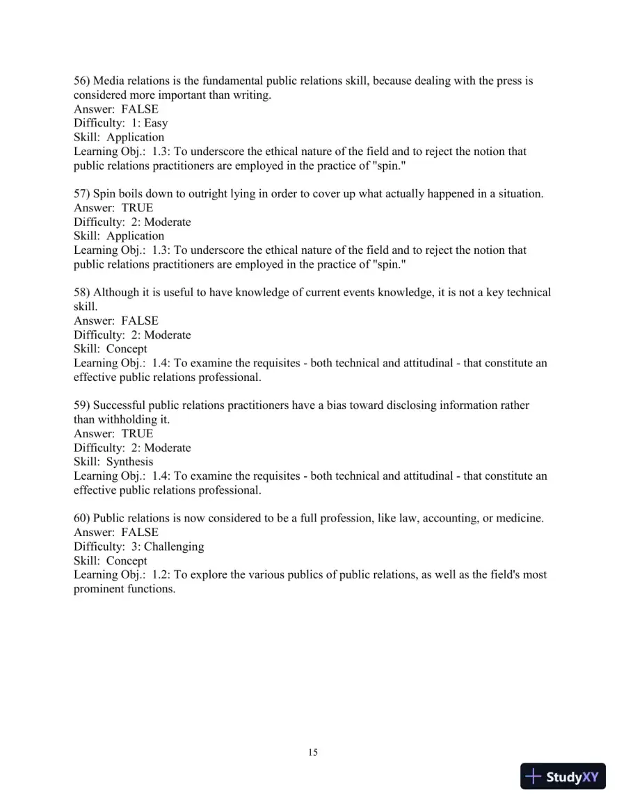 Solution Manual for Practice of Public Relations, The, 13th Edition, page 16