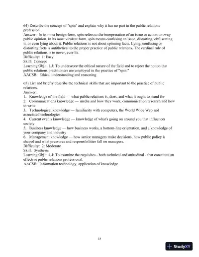 Solution Manual for Practice of Public Relations, The, 13th Edition - Page 19 preview image