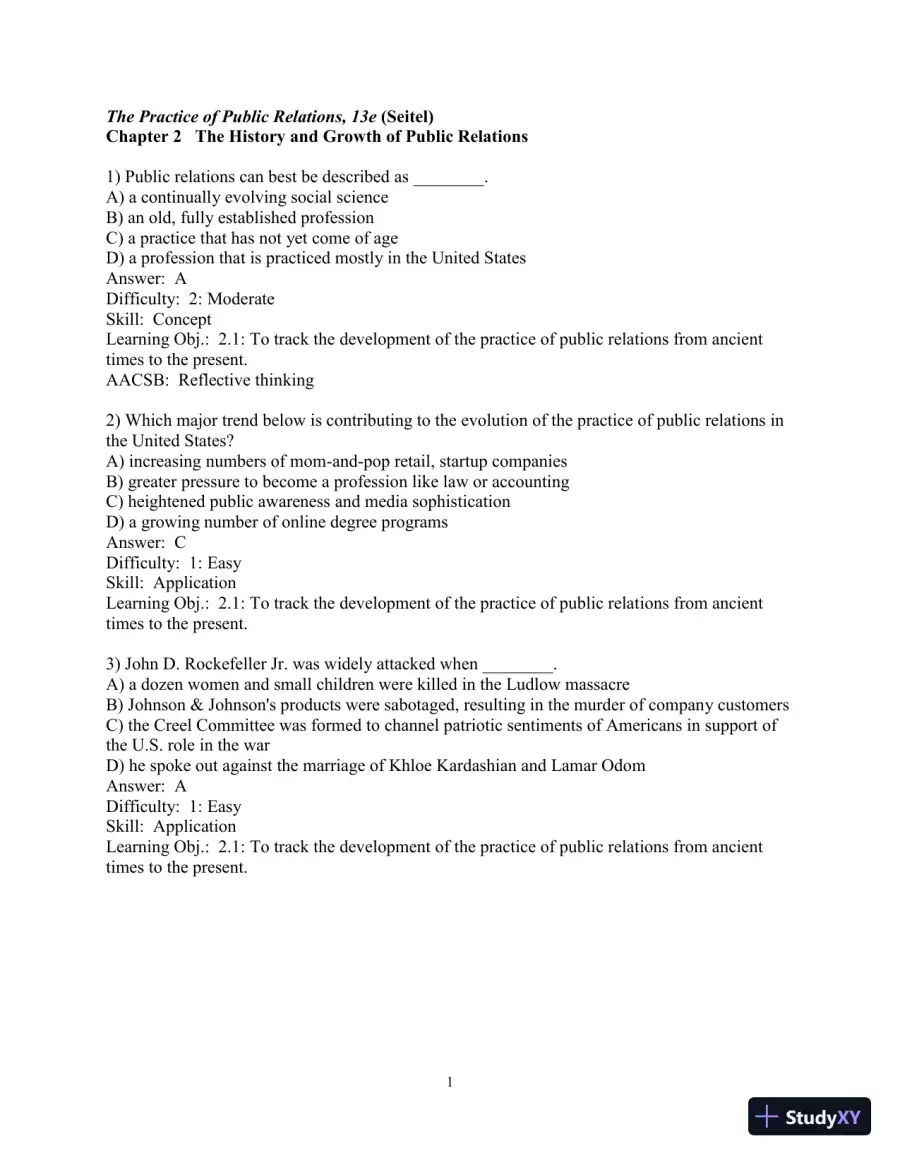 Solution Manual for Practice of Public Relations, The, 13th Edition, page 20