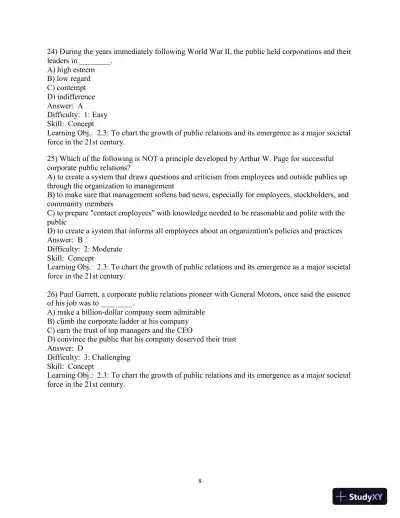 Solution Manual for Practice of Public Relations, The, 13th Edition - Page 27 preview image