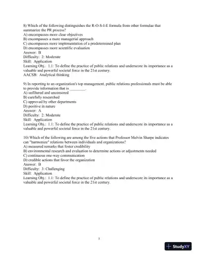 Solution Manual for Practice of Public Relations, The, 13th Edition - Page 4 preview image