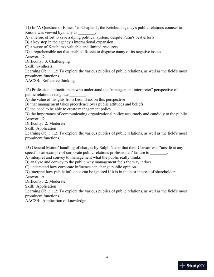 Solution Manual for Practice of Public Relations, The, 13th Edition, page 5