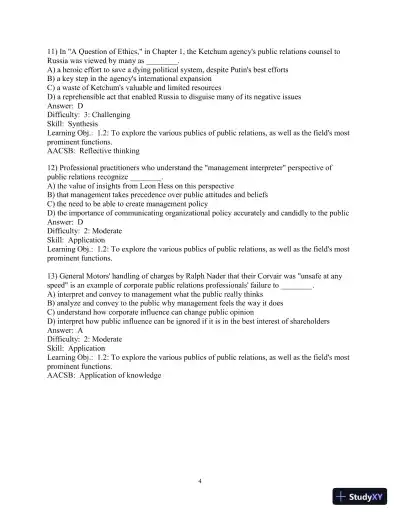 Solution Manual for Practice of Public Relations, The, 13th Edition - Page 5 preview image