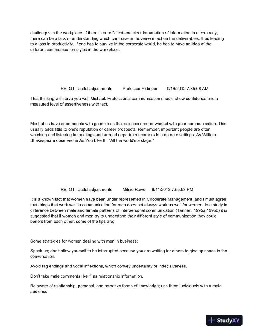 The Impact of Communication Styles, Gender Differences, and Social Trends on Organizational Dynamics, page 7