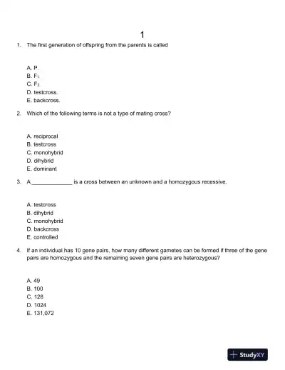 Genetics Second Canadian Edition Test Bank - Page 1 preview image
