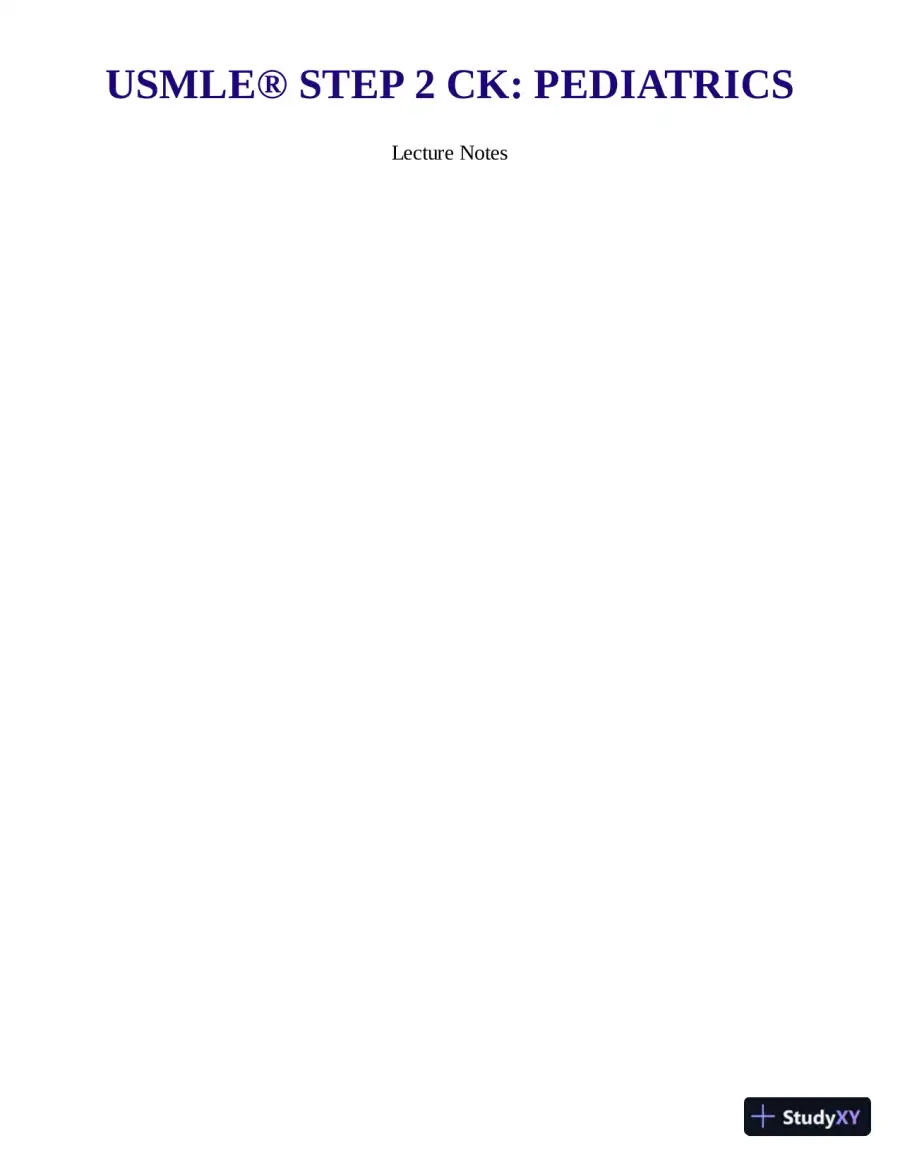 USMLE Step 2 CK Lecture Notes 2019: Pediatrics (2019), page 3
