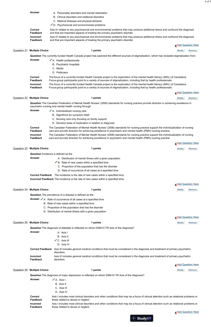 Test Bank For Psychiatric and Mental Health Nursing for Canadian Practice, 2nd Edition, page 11