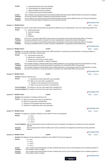 Test Bank For Psychiatric and Mental Health Nursing for Canadian Practice, 2nd Edition - Page 11 preview image