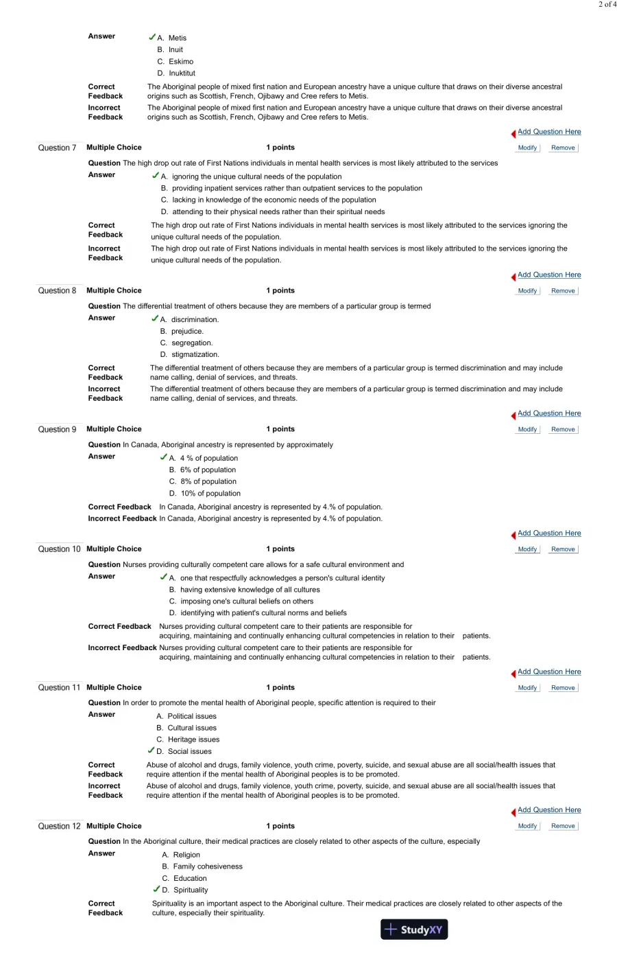 Test Bank For Psychiatric and Mental Health Nursing for Canadian Practice, 2nd Edition, page 14
