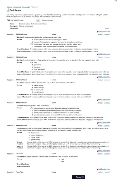 Test Bank For Psychiatric and Mental Health Nursing for Canadian Practice, 2nd Edition - Page 8 preview image