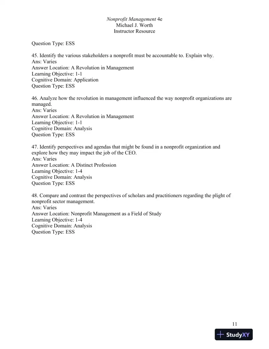 Nonprofit Management: Principles and Practice Fourth Edition Test Bank, page 12