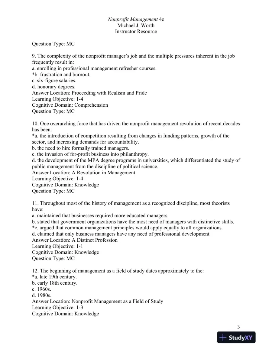 Nonprofit Management: Principles and Practice Fourth Edition Test Bank, page 4