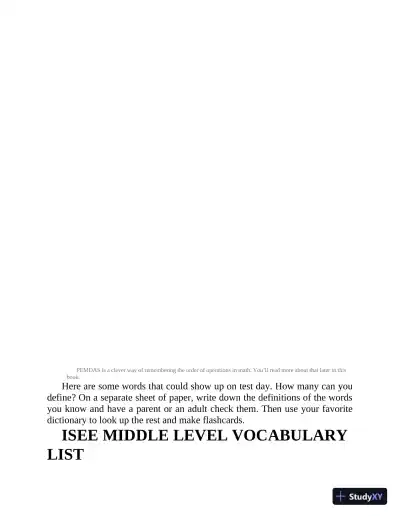 Princeton Review ISEE Prep: 3 Practice Tests + Review and Techniques + Drills (2024) - Page 30 preview image