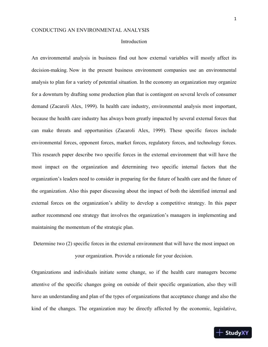 Conducting a Environment Analysis, page 3