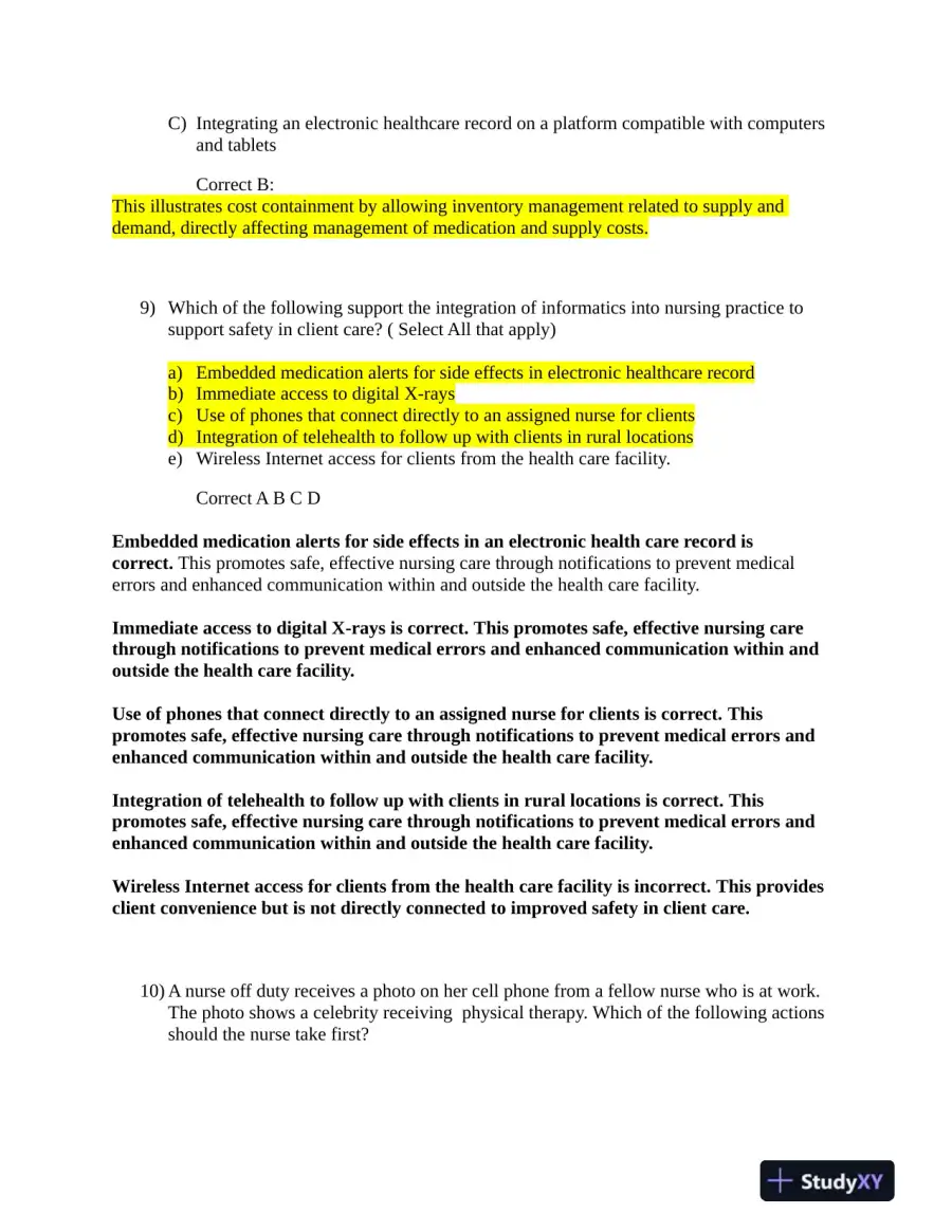 ATI Comprehensive Practice Exam With Answers (50 Solved Questions), page 5