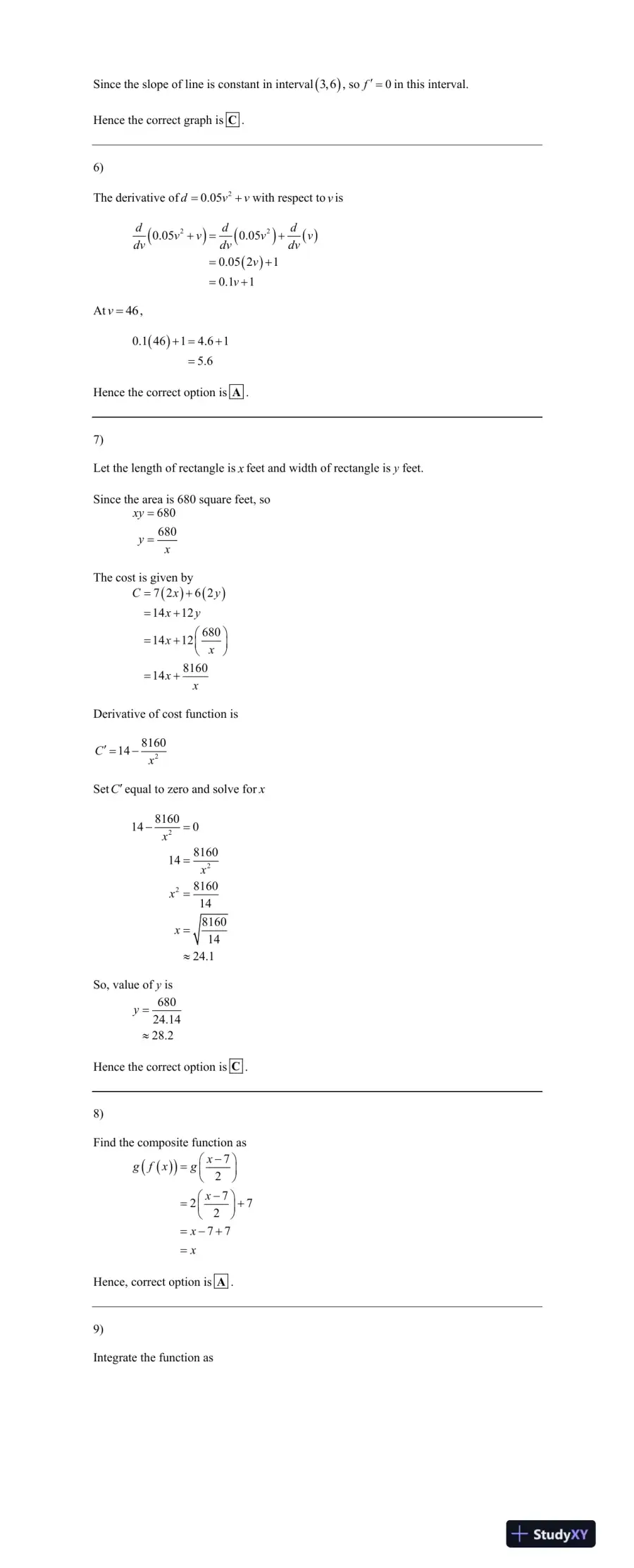 Advanced Calculus and Mathematical Analysis: Derivatives, Integrals, and Graphical Analysis, page 3