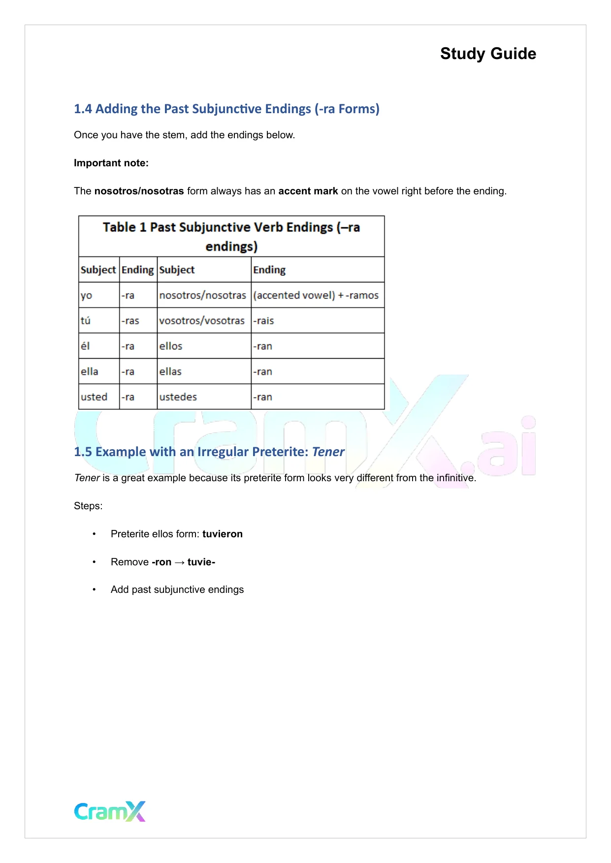Spanish II - Past Subjunctive and Sequence of Tenses - Page 2 preview image