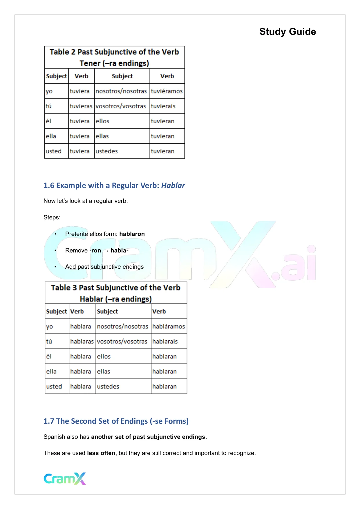 Spanish II - Past Subjunctive and Sequence of Tenses - Page 3 preview image