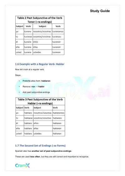 Spanish II - Past Subjunctive and Sequence of Tenses - Page 3 preview image